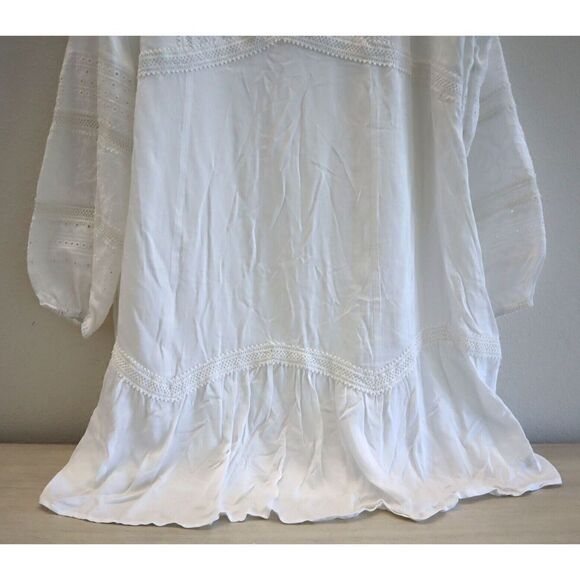 Belldini BW220020 Women's Sz XSmall White Boho Lace A-Line Silhouette Dress - Picture 5 of 10